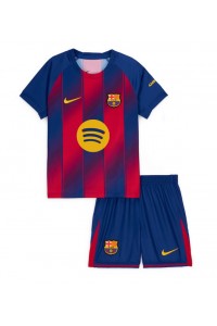 Fotbalové Dres Barcelona Dětské Domácí Oblečení 2025-26 Krátký Rukáv (+ trenýrky)